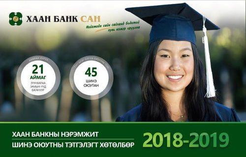 ХААН Банкны нэрэмжит шинэ оюутны тэтгэлэг хүртэх 45 сурагч тодорлоо