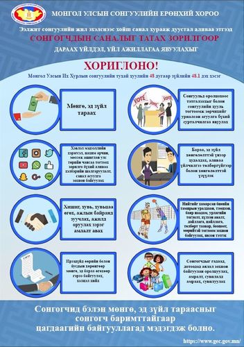 Сонгууль-2020: Хууль бус сурталчилгааг хориглоно