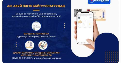 “COVID-19 QR VERIFY” апплейкшнийг ашиглан дархлаажсан иргэнийг таньж, нэвтрүүлэх ЗААВАР