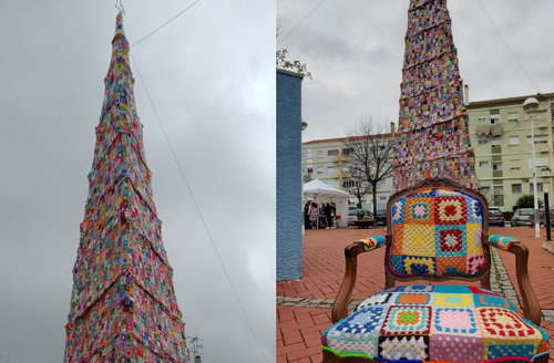 Португалид дэлхийн хамгийн өндөр, нэхмэл гацуурыг босгожээ